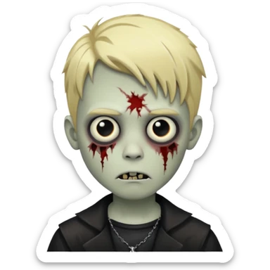 boy zombie with blonde hair gotic sticker