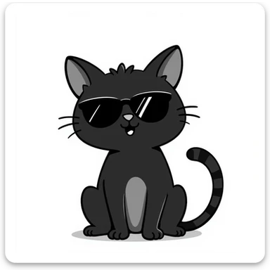 A cat wearing sunglasses sticker