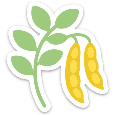 colored icon of a pigeonpea plant with green leaves and yellow pods sticker