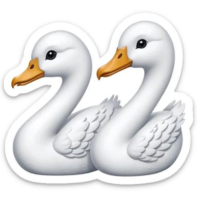 Dos cisnes pegando sus cabezas   sticker