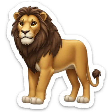 Lion crinière brune en queue de cheval  sticker