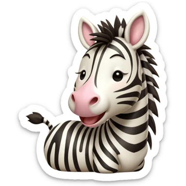 Cinematic Cute Yawning Zebra Portrait Emoji, Head tilted slightly with a dramatic, wide-open yawn, showcasing a soft, downy striped fur with gently drooping ears, a long, elegant equine snout, and round eyes barely open in drowsy contentment, Simplified yet irresistibly adorable features, highly detailed, glowing with a soft, cozy glow, high shine, relaxed yet expressive, stylized with a touch of savannah charm, bright and endearing, soft glowing outline, capturing the essence of a sleepy yet affectionate zebra that feels like it could stretch out of the screen and curl up for a nap! sticker