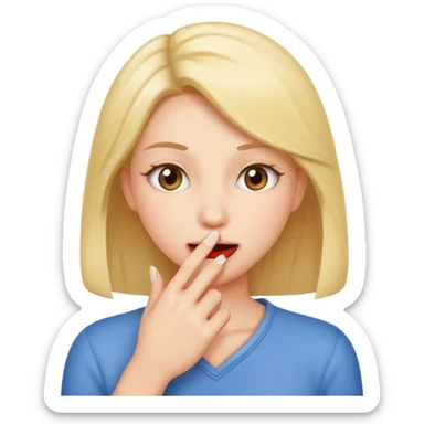 Femme qui mort sont doigts de façon mignonne sticker