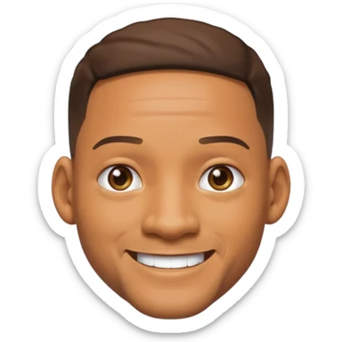 will smith with no beard 2d emoji sticker