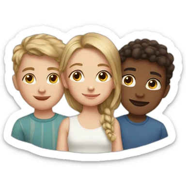 3 white siblings sticker