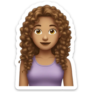 Long brown curly hair teenager called Nora sticker