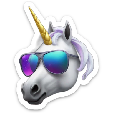 Galactic unicorn wearing sunglasses smoke sticker