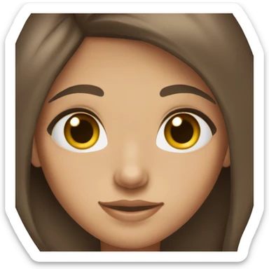 brunette hair,  light skin, girl, brown eyes, freckles sticker