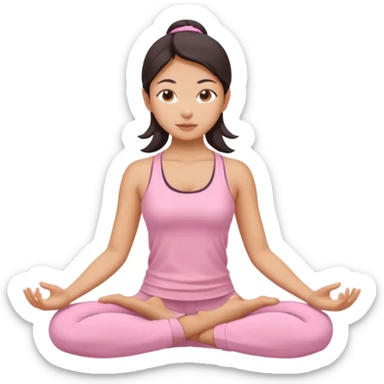 asian yoga girl light pink clothes  sticker
