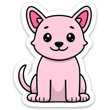 Pink dog sticker