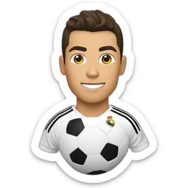 Cristiano Ronaldo kicking football ball sticker