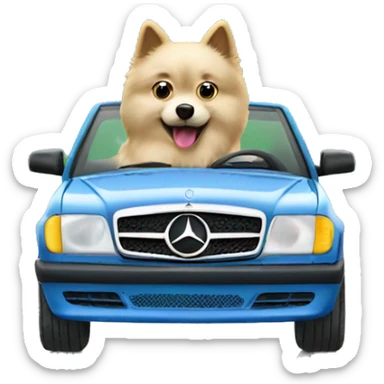 Spitz  driving a Mercedes match sticker