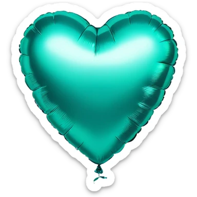Teal foil heart balloon  sticker