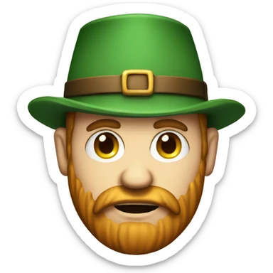 irish angry man 30 years old with beard and hat sticker