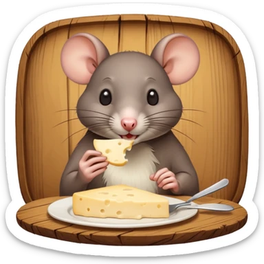 make a rat eating cheese sticker