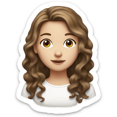 white girl with brown eyes and wavy brown hair sticker