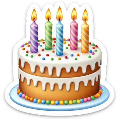 birthday cake with candles sticker