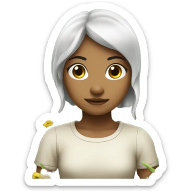 Mädchen mit Geige auf Wiese sticker