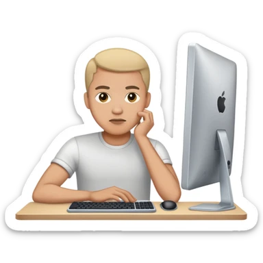 i want a man in front of a pc  sticker