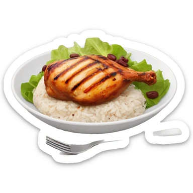 Grilled chicken with rice, red beans and salad sticker