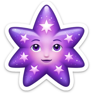 Purple star shimmery sticker
