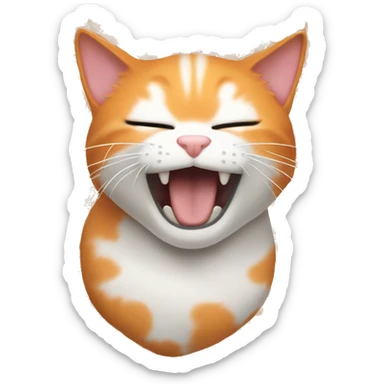Orange and white cat biting human  sticker