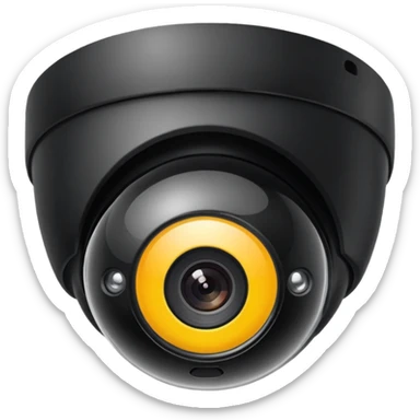 Dome cctv camera in black  sticker