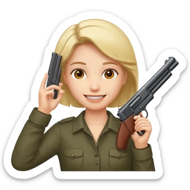 smiling with gun to head sticker