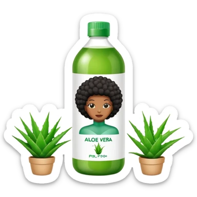 Bottle of Aloe Vera Pre-Poo. The label on the bottle should have a picture of a black woman with afro. sticker