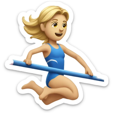 pole vaulting person sticker