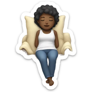 girl sleep after work  sticker