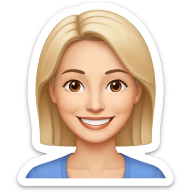 Give me a woman of 47 smiling emoji  sticker