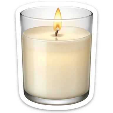 White scented candle in a glass sticker