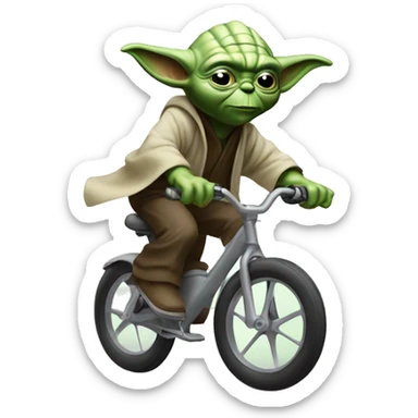 Yoda jumping on ebike grind sticker
