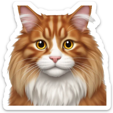 red Maine Coon with white fur on its paws sticker