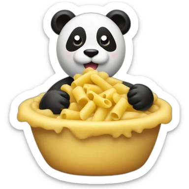 macaroni with panda sticker