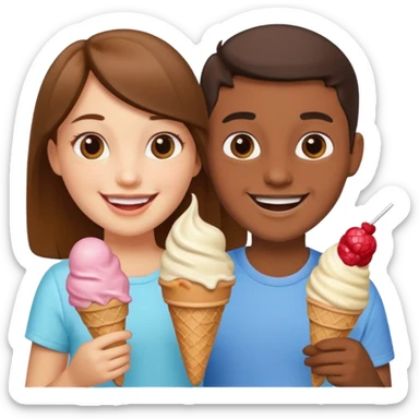 Two friends getting icecream  sticker