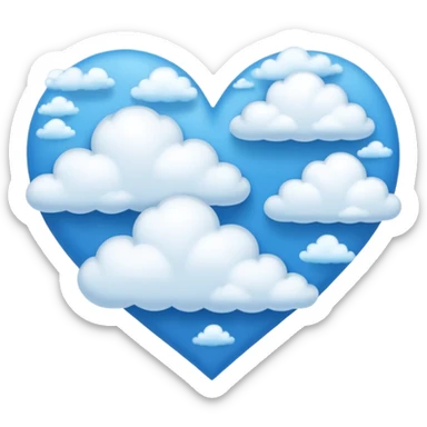 Cuore blu nuvole sticker