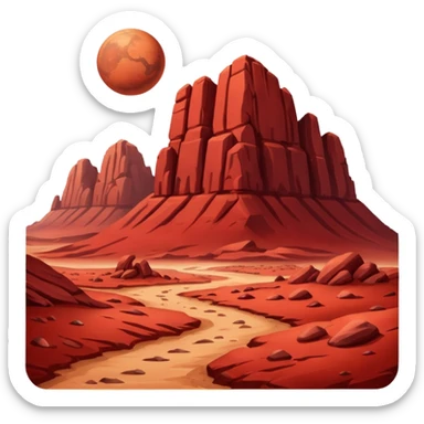 Mars planet sticker