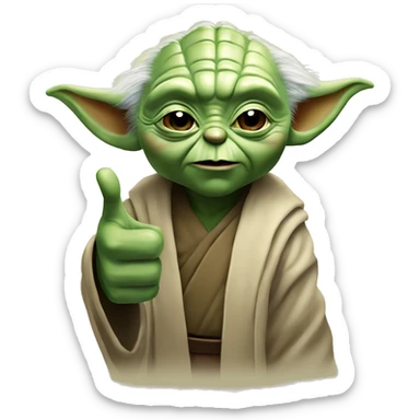 Master Yoda giving a thumbs up sticker