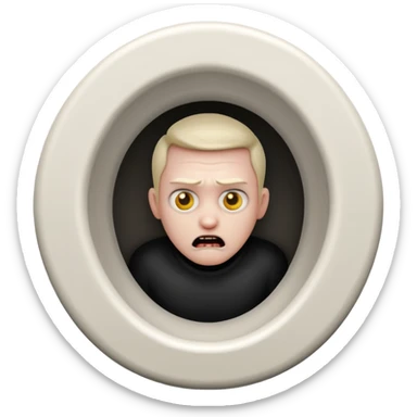 Evil toilet with man inside sticker