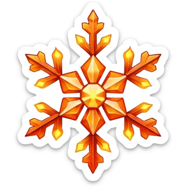 a fiery snowflake that is ignited sticker