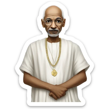 Mahatama gandhi in hiphop dress sticker
