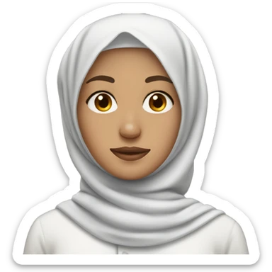 white loose hijab freckled woman  sticker