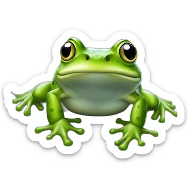 Une grenouille regarde une sourie sticker