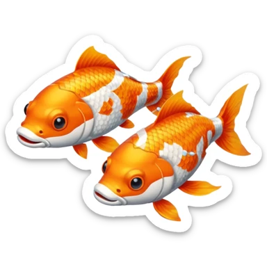 Two "koi" fishes male and female, wearing glasses. sticker