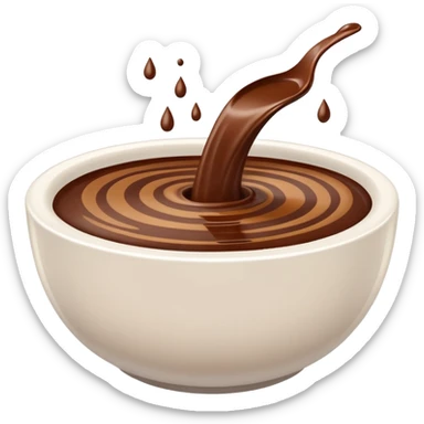 smooth brown liquid in white bowl sticker