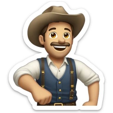 hombre festejando estirando los brazos hacia arriba feliz sticker