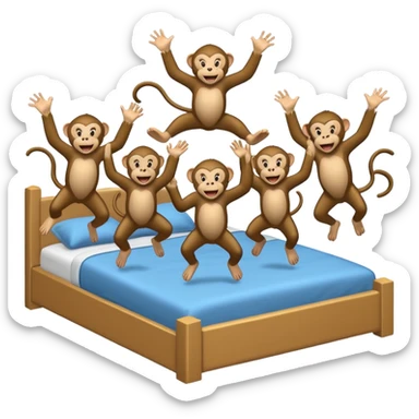 Cinco monitos salta en la cama uno se cayó se golpeó la cabeza mamá llamo al doctor ye le doctor dijo no más monos saita em la cama sticker