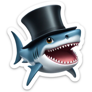 shark with a tophat sticker